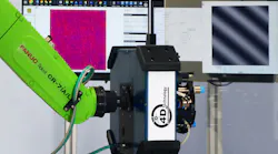 FIGURE 1. An optical profiler mounted on a robot provides roughness metrology for large or highly curved optics.