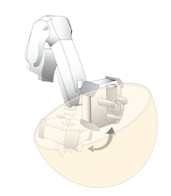 FIGURE 5. Robotic control allows noncontact measurement of complex objects. FIGURE 5. Robotic control allows noncontact measurement of complex objects.