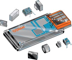 FIGURE 2. Schematic of a discontinued Osram DPSS laser shows more than 20 individual components, making it difficult to manufacture with a complex set of many optical components that need to be aligned. FIGURE 2. Schematic of a discontinued Osram DPSS laser shows more than 20 individual components, making it difficult to manufacture with a complex set of many optical components that need to be aligned.