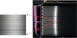 FIGURE 3. Multitrack signal detected by a KURO 2048B camera from 400 fibers placed along the spectrograph entrance slit.