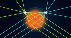 Illinois researchers fabricated a Lüneburg lens that allows light coming into the lens from any direction to be focused to a spot on the surface of the lens exactly opposite the input direction. This is the first time such a lens has been made for visible light. Illinois researchers fabricated a Lüneburg lens that allows light coming into the lens from any direction to be focused to a spot on the surface of the lens exactly opposite the input direction. This is the first time such a lens has been made for visible light.