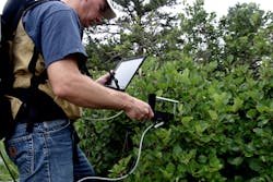 FIGURE 2. ASD's near-infrared spectrometers go to work in the field, such as helping scientists measure the light usage by plants. FIGURE 2. ASD's near-infrared spectrometers go to work in the field, such as helping scientists measure the light usage by plants.