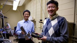 FIGURE 1. Lu Chen and James Dou, researchers at the University of Toronto, have developed handheld flow cytometers capable of diagnosing HIV (Dou&apos;s device) and monitoring its progression (Chen&apos;s).