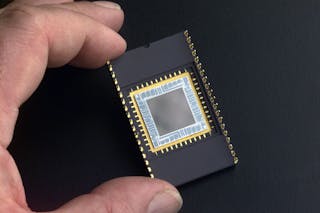 The features in a photomicrograph depend largely on the capabilities of the sensor, such as this CCD, that produced it.