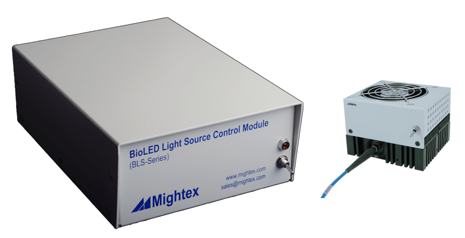 FIGURE 1. Mightex offers its BioLED Control Module and a multi-wavelength fiber-coupled LED&mdash;both designed for optogenetics.