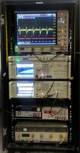 FIGURE 3. Current QKD systems use bulky rack-mounted equipment as shown, but smaller and even chip-based systems are envisioned and in development.