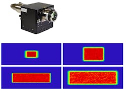 FIGURE 3. This zoom module enables independent adjustment of x and y axes with no change in the beam uniformity; the two axes have continuously adjustable spot size in x and y from 4 × 4 mm up to 35 × 35 mm. FIGURE 3. This zoom module enables independent adjustment of x and y axes with no change in the beam uniformity; the two axes have continuously adjustable spot size in x and y from 4 × 4 mm up to 35 × 35 mm.