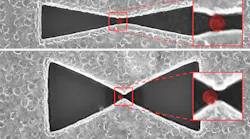 Ultrafine silica particles are trapped in bowtie nanoapertures, enhancing phonon resonances that improve detection and analysis using surface-enhanced infrared absorption (SEIRA) spectroscopy.