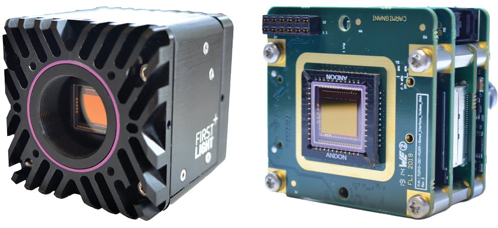 FIGURE 5. The C-RED 3 SWIR camera, in housed (left) and OEM formats (right).