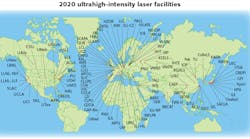 FIGURE 1. More than 50 extreme-power laser installations are in use or in development throughout the world.