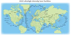 FIGURE 1. More than 50 extreme-power laser installations are in use or in development throughout the world. FIGURE 1. More than 50 extreme-power laser installations are in use or in development throughout the world.