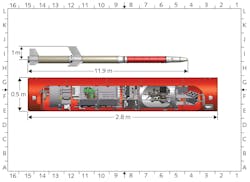 FIGURE 4. Drawing of the rocket (top) and the payload (down) for the MAIUS mission. FIGURE 4. Drawing of the rocket (top) and the payload (down) for the MAIUS mission.