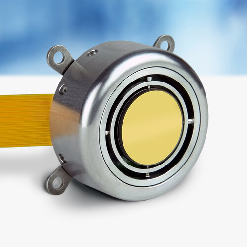 FIGURE 1. An MR-15-30 dual-axis voice-coil mirror (VCM) is shown with protected gold coating.