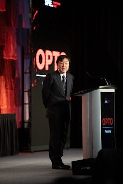 FIGURE 2. Susumu Noda, Professor of Electronic Science and Engineering at Kyoto University, at Photonics West 2019’s OPTO plenary. FIGURE 2. Susumu Noda, Professor of Electronic Science and Engineering at Kyoto University, at Photonics West 2019’s OPTO plenary.