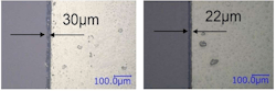 Figure 2 (courtesy Of Mdi) Pol Film Cutting By Co2 Lasers (left) Normal Pulsed Co2 Laser, (right) Sr 25 Aom Figure 2 (courtesy Of Mdi) Pol Film Cutting By Co2 Lasers (left) Normal Pulsed Co2 Laser, (right) Sr 25 Aom