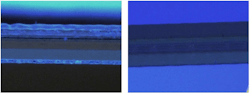 Figure 3 – Cp Film Cutting 193μm Thickness (left) Luxinar Scx 35 9μm, (right) Luxinar Sr 25 Aom 9μm Figure 3 – Cp Film Cutting 193μm Thickness (left) Luxinar Scx 35 9μm, (right) Luxinar Sr 25 Aom 9μm