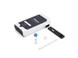 The reusable iPhone-based Clip Analyzer, the Clip COVID iOS app, and the single-use Cartridge, Swab, Extraction Tube, and Dropper Tip comprise the Clip COVID rapid antigen test. The reusable iPhone-based Clip Analyzer, the Clip COVID iOS app, and the single-use Cartridge, Swab, Extraction Tube, and Dropper Tip comprise the Clip COVID rapid antigen test.