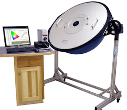 FIGURE 4. Use of a half-moon integrating sphere enables lighting to be tested with its thermal management components outside of the integrating sphere. FIGURE 4. Use of a half-moon integrating sphere enables lighting to be tested with its thermal management components outside of the integrating sphere.