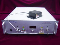 FIGURE 2. A simplified high-power femtosecond fiber laser with master oscillator power amplifier configuration (top) is packaged into a commercial product (bottom).
