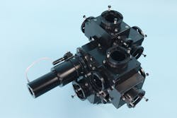 FIGURE 1. Specialised Imaging uses a 16-channel beamsplitter-based design, with a compact folded-optic architecture and an intensified CCD sensor for ultrahigh-speed imaging. FIGURE 1. Specialised Imaging uses a 16-channel beamsplitter-based design, with a compact folded-optic architecture and an intensified CCD sensor for ultrahigh-speed imaging.