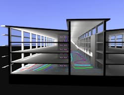 FIGURE 3. Daylight analysis showing illuminance isolines due to direct and indirect natural illumination. FIGURE 3. Daylight analysis showing illuminance isolines due to direct and indirect natural illumination.