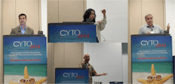 FIGURE 3. Panel speakers at the Fluorescence Lifetime Workshop of CYTO 2014 in Ft. Lauderdale, FL. Clockwise from left: Patrick Jenkins, New Mexico State University and Fred Hutchinson Cancer Research Center; Prof. Miho Suzuki, Saitama University; Prof. János Szöll'osi, Debrecen University; and Dr. Ralph Jimenez, JILA/NIST and the University of Colorado. FIGURE 3. Panel speakers at the Fluorescence Lifetime Workshop of CYTO 2014 in Ft. Lauderdale, FL. Clockwise from left: Patrick Jenkins, New Mexico State University and Fred Hutchinson Cancer Research Center; Prof. Miho Suzuki, Saitama University; Prof. János Szöll'osi, Debrecen University; and Dr. Ralph Jimenez, JILA/NIST and the University of Colorado.