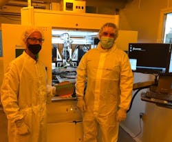 VLC Photonics’ CTO David Domenech and ficonTEC Production Engineer Tim Kluge after installation of the new WLT system. VLC Photonics’ CTO David Domenech and ficonTEC Production Engineer Tim Kluge after installation of the new WLT system.