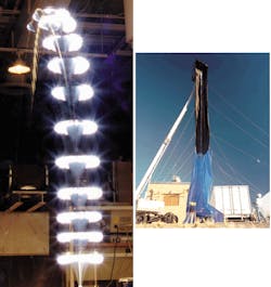 FIGURE 3. Time-lapse photographs show Lightcraft flights in a laboratory (left) and outdoors (right). FIGURE 3. Time-lapse photographs show Lightcraft flights in a laboratory (left) and outdoors (right).