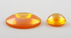 FIGURE 3. Zinc selenide, a commonly used IR optical material, has a large spectral transmission range, but is expensive and not moldable. FIGURE 3. Zinc selenide, a commonly used IR optical material, has a large spectral transmission range, but is expensive and not moldable.