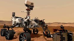 The illustration represents NASA&rsquo;s Perseverance Rover operating on the surface of Mars. Perseverance landed at the Red Planet&rsquo;s Jezero Crater on Feb. 18, 2021.