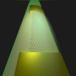 Complete flexible 2D circuits can be transferred from their fabrication platforms to curved and other smooth surfaces, such as this optical fiber. Such circuits are able to couple with near-field electromagnetic waves and offer next-generation sensing for optical fibers and other applications. Complete flexible 2D circuits can be transferred from their fabrication platforms to curved and other smooth surfaces, such as this optical fiber. Such circuits are able to couple with near-field electromagnetic waves and offer next-generation sensing for optical fibers and other applications.