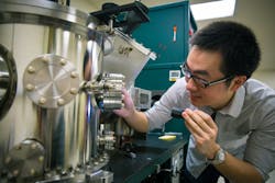 UCSD graduate student Dylan Lu is working with electrical engineering professor Zhaowei Liu on a project to develop high-modulation-rate LED systems for underwater optical communication.