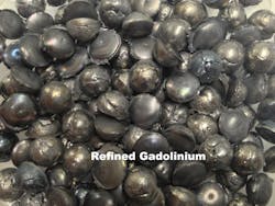 FIGURE 3. Before being used as a dopant material in optoelectronic components, elements like gadolinium need to be carefully refined and purified into pellet form, as they are often supplied in raw lump form where the purity does not meet optoelectronic materials requirements.
