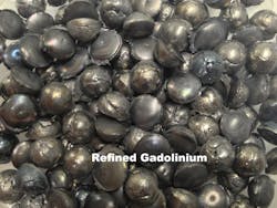 FIGURE 3. Before being used as a dopant material in optoelectronic components, elements like gadolinium need to be carefully refined and purified into pellet form, as they are often supplied in raw lump form where the purity does not meet optoelectronic materials requirements. FIGURE 3. Before being used as a dopant material in optoelectronic components, elements like gadolinium need to be carefully refined and purified into pellet form, as they are often supplied in raw lump form where the purity does not meet optoelectronic materials requirements.