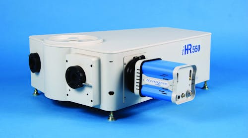 FIGURE 1. The shape of Horiba&apos;s iHR550 imaging spectrometer is dictated by its requirements.