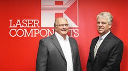 Gary Hayes (L) hands over management of Laser Components USA to Matt Robinson.