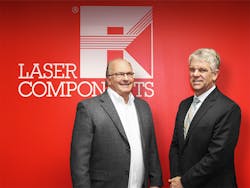 Gary Hayes (L) hands over management of Laser Components USA to Matt Robinson. Gary Hayes (L) hands over management of Laser Components USA to Matt Robinson.