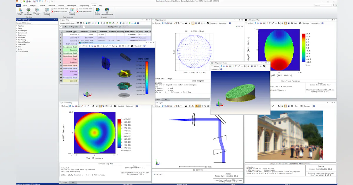 Optical design software offers structural, thermal, and optical ...