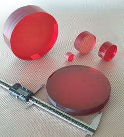 FIGURE 1. High-quality 200 mm diameter Ti:sapphire crystals are now being fabricated. FIGURE 1. High-quality 200 mm diameter Ti:sapphire crystals are now being fabricated.