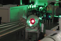 The SCARLET laser at Ohio State University will be used to study light/matter interactions with its 500 TW, 30 fs output. The SCARLET laser at Ohio State University will be used to study light/matter interactions with its 500 TW, 30 fs output.