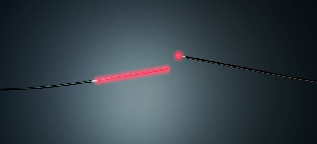 FIGURE 2. SCHOTT Luminous glass-based diffusers combined with an optical fiber will scatter the focused laser beam, spreading it out in a homogenous and controlled manner. Besides cylindrical and spherical shapes, special shapes and front-emitting rod designs are available.