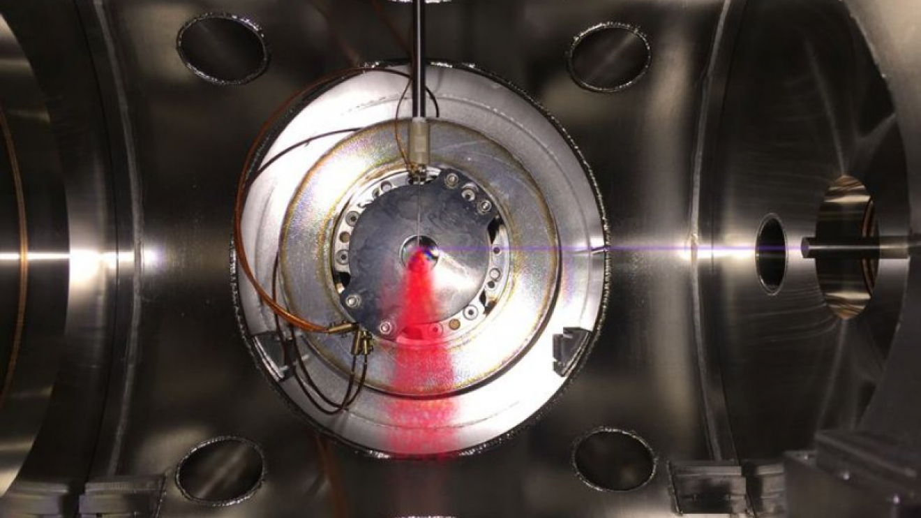 Inside the experimental vacuum chamber.