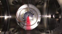 Inside the experimental vacuum chamber. Inside the experimental vacuum chamber.