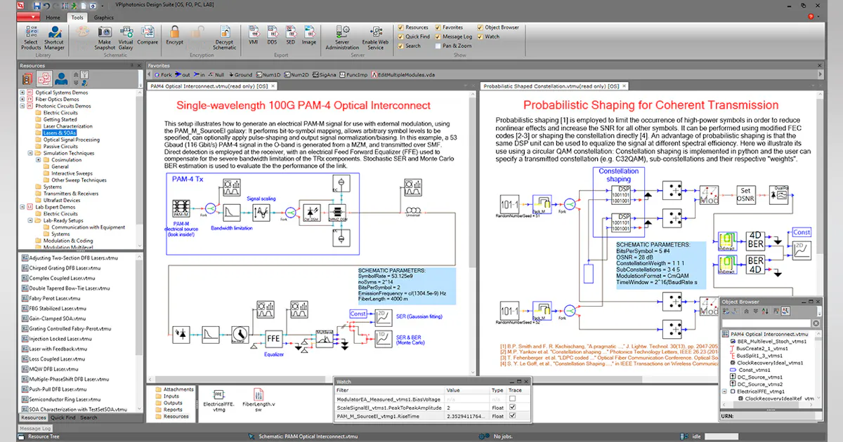 Optical design software from VPIphotonics includes a simulation tool ...