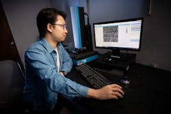 Jiayang (Kevin) Xie converted a machine learning tool originally designed to help self-driving cars navigate complex environments into an application that can quickly analyze features on the surface of plant leaves. Jiayang (Kevin) Xie converted a machine learning tool originally designed to help self-driving cars navigate complex environments into an application that can quickly analyze features on the surface of plant leaves.