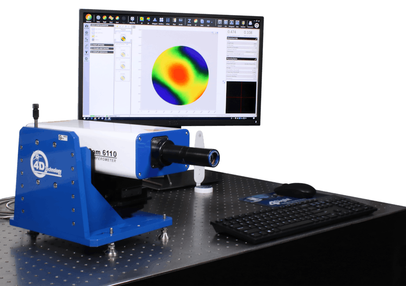 Laser interferometer for qualifying optical surfaces has compact form
