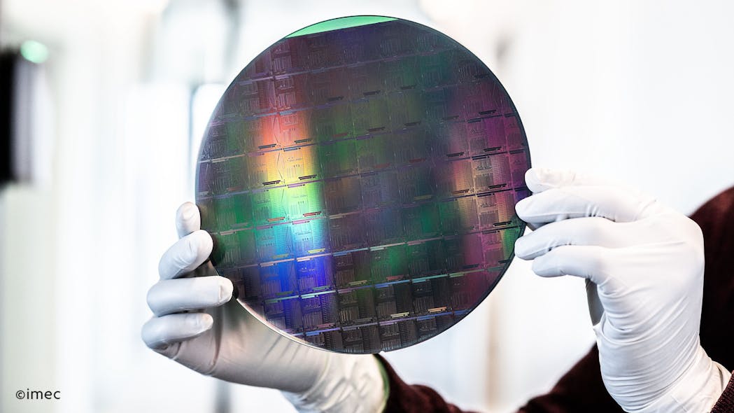 A SiN wafer with photonic integrated circuits manufactured on imec&rsquo;s advanced 200 mm line.