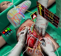 FIGURE 1. Augmented reality can play a particularly useful role in surgery by overlaying critical information about the patient during the actual surgery itself to improve patient outcomes. FIGURE 1. Augmented reality can play a particularly useful role in surgery by overlaying critical information about the patient during the actual surgery itself to improve patient outcomes.