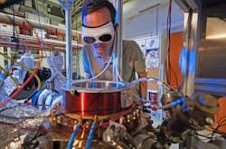 FIGURE 5. Maximilian Löw, a Ph.D. candidate in Professor Gerhard Rempe’s Quantum Dynamics group at MPQ, cools polyatomic molecules down to ultralow temperature for novel quantum information experiments. FIGURE 5. Maximilian Löw, a Ph.D. candidate in Professor Gerhard Rempe’s Quantum Dynamics group at MPQ, cools polyatomic molecules down to ultralow temperature for novel quantum information experiments.