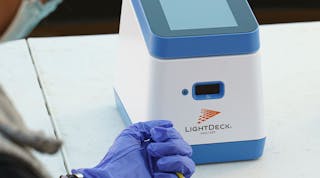 The LightDeck Analyzer and cartridge are shown.